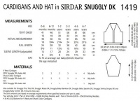 Knitting Pattern - Sirdar 1419 - Snuggly DK - Cardigans and Hat